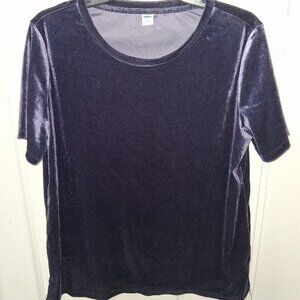 Old Navy Slate Blue Stretch Velour Short Sleeve Tee Sz M